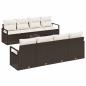 Preview: 9-teiliges Garten Sofa Set mit Kissen Braunes Poly Rattan