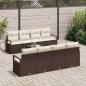 Preview: 9-teiliges Garten Sofa Set mit Kissen Braunes Poly Rattan