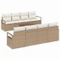 Preview: 9-teilige Garten Sofa Set mit Kissen Beige Poly Rattan