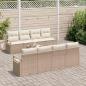 Preview: 9-teilige Garten Sofa Set mit Kissen Beige Poly Rattan