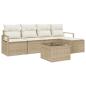 Preview: ARDEBO.de - 6-teiliges Garten Sofa Set mit Kissen, Braunes Poly Rattan