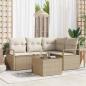 Preview: ARDEBO.de - 5-teiliges Garten Sofa Set mit Kissen Braunes Poly-Rattan