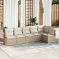 Preview: ARDEBO.de - 6-tlg. Garten-Sofagarnitur mit Kissen Beige Poly Rattan