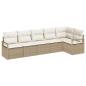 Preview: 6-tlg. Garten-Sofagarnitur mit Kissen Beige Poly Rattan