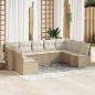 Preview: ARDEBO.de - 9-teiliges Garten Sofa Set mit Kissen Beige Poly Rattan