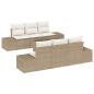 Preview: 7-teiliges Garten Sofa Set mit Kissen Beige Poly Rattan