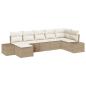 Preview: 7-teiliges Garten-Sofa-Set mit Kissen in Beige Poly-Rattan