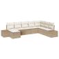Preview: 8-teiliges Garten Sofa Set mit Kissen Beige Poly Rattan