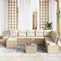 Preview: 9-teiliges Garten Sofa Set mit Kissen Brown Poly Rattan