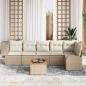 Preview: 7-teiliges Garten-Sofa-Set mit Kissen Beige Poly-Rattan Akazie
