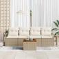 Preview: 5-tlg. Garten-Sofagarnitur mit Kissen Beige Poly Rattan Akazie