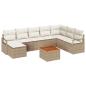 Preview: 9-teiliges Garten-Sofaset mit Kissen Beige Poly Rattan Akazie