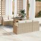 Preview: ARDEBO.de - 7-teiliges Garten Sofa Set mit Kissen Beige Poly Rattan