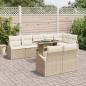 Preview: 9-teiliges Garten-Sofa-Set mit Kissen Beige Poly Rattan