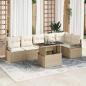 Preview: ARDEBO.de - 7-teilige Garten Sofa Set mit Kissen Beige Poly Rattan