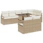 Preview: 9-tlg. Garten-Sofagarnitur mit Kissen Beige Poly Rattan