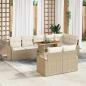 Preview: ARDEBO.de - 9-teiliges Garten-Sofa-Set mit Kissen Beige Poly-Rattan