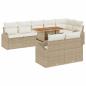 Preview: 9-teiliges Garten-Sofa-Set mit Kissen Beige Poly-Rattan