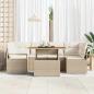 Preview: 7-teiliges Garten Sofa Set mit Kissen Beige Poly Rattan