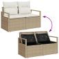 Preview: 9-teiliges Garten-Sofa-Set mit Kissen Beige Poly Rattan