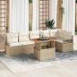 Preview: ARDEBO.de - 7-tlg. Garten-Sofagarnitur mit Kissen Beige Poly Rattan