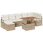 Preview: 8-tlg. Garten-Sofagarnitur mit Kissen Beige Poly Rattan