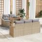 Preview: ARDEBO.de - 6-tlg. Garten-Sofagarnitur mit Kissen Beige Poly Rattan