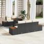 Preview: ARDEBO.de - 6-teiliges Garten Sofa Set mit Kissen in schwarzem Poly-Rattan