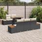 Preview: 6-teiliges Garten Sofa Set mit Kissen in schwarzem Poly-Rattan