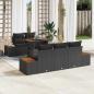 Preview: ARDEBO.de - Garten-Sofa-Set 6 stk. Schwarz Poly Rattan
