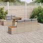 Preview: 6-teiliges Garten Sofa Set mit Kissen Beige Poly Rattan
