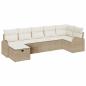 Preview: 7-teiliges Garten Sofa Set mit Kissen Beiges Poly Rattan