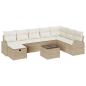 Preview: 9-tlg. Garten-Sofagarnitur mit Kissen Beige Poly Rattan