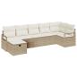 Preview: 7-tlg. Garten-Sofagarnitur mit Kissen Beige Poly Rattan
