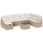 Preview: 9-teiliges Garten Sofa Set mit Kissen Beige Poly Rattan