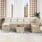 Preview: 9-teiliges Garten Sofa Set mit Kissen Beige Poly Rattan
