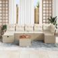 Preview: 8-teilige Garten Sofa Set mit Kissen Beige Poly Rattan