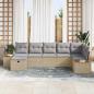 Preview: ARDEBO.de - 7-teiliges Garten-Sofa-Set mit Kissen Beige Poly Rattan