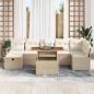 Preview: 8-teiliges Garten Sofa Set mit Kissen Beige Poly Rattan
