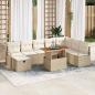 Preview: ARDEBO.de - 9-teiliges Garten Sofa Set mit Kissen Beige Poly Rattan