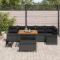 Preview: 9-teiliges Garten-Sofaset mit Kissen schwarzes Poly-Rattan Akazie