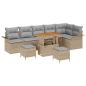 Preview: Gartensofa-set 9 Stk. Beige Poly-Rattan
