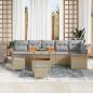 Preview: Gartensofa-set 9 Stk. Beige Poly-Rattan
