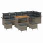 Preview: 10-teiliges Garten-Sofa-Set mit Kissen in Grau ? Poly Rattan Akazie