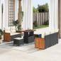Preview: ARDEBO.de - 8-tlg. Garten-Sofagarnitur mit Kissen Schwarz Poly Rattan