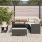 Preview: ARDEBO.de - 8-teiliges Garten Sofa Set mit Kissen Schwarz Poly Rattan Akazie