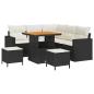 Preview: Gartensofa-set 9 Stk. 6-Sitzanzahl Schwarz und Creme