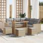 Preview: ARDEBO.de - Gartensofa-set 10 stk. 7-Sitzanzahl Beige und Hellgrau