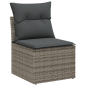 Preview: 10-teiliges Garten-Sofa-Set mit Kissen Grau Poly-Rattan Akazie