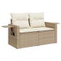 Preview: 9-teiliges Garten Sofaset mit Kissen Beige Poly Rattan Akazie